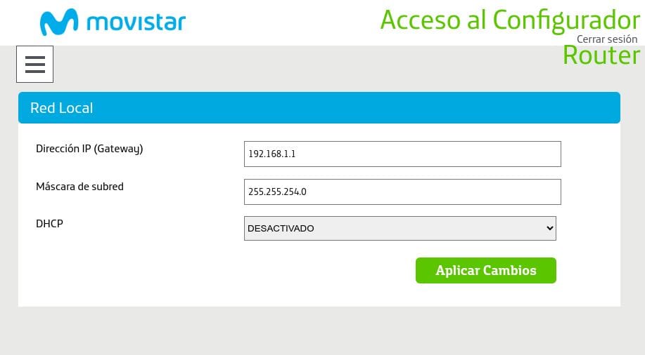 configuración del router